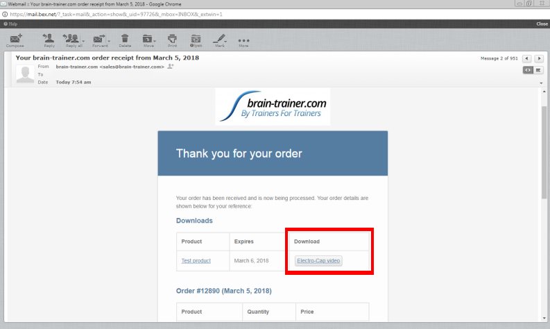 brain-trainer order complete email