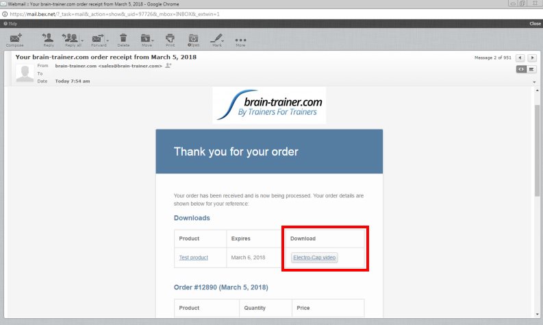 brain-trainer order receipt email