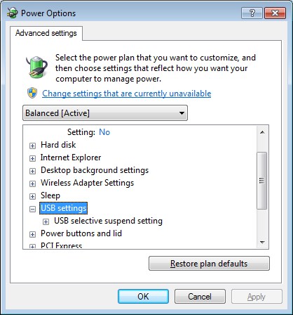 expand usb settings